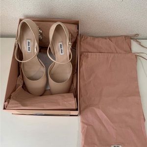 MiuMiu Embelished Mary Jane style shoes